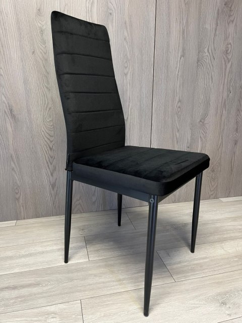 Lugano Krzesła tapicerowane zestaw 4 VALVA LINE VELVET BLACK