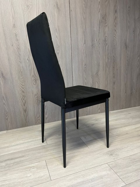 Lugano Krzesła tapicerowane zestaw 4 VALVA LINE VELVET BLACK