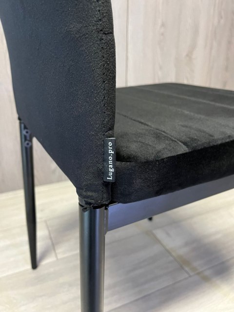 Lugano Krzesła tapicerowane zestaw 4 VALVA LINE VELVET BLACK