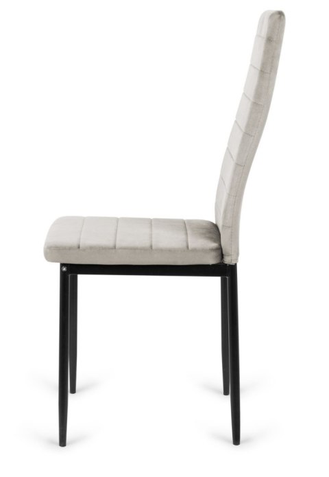Lugano Krzesła tapicerowane zestaw 4 VALVA LINE VELVET GREY