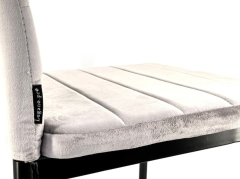Lugano Krzesła tapicerowane zestaw 4 VALVA LINE VELVET GREY