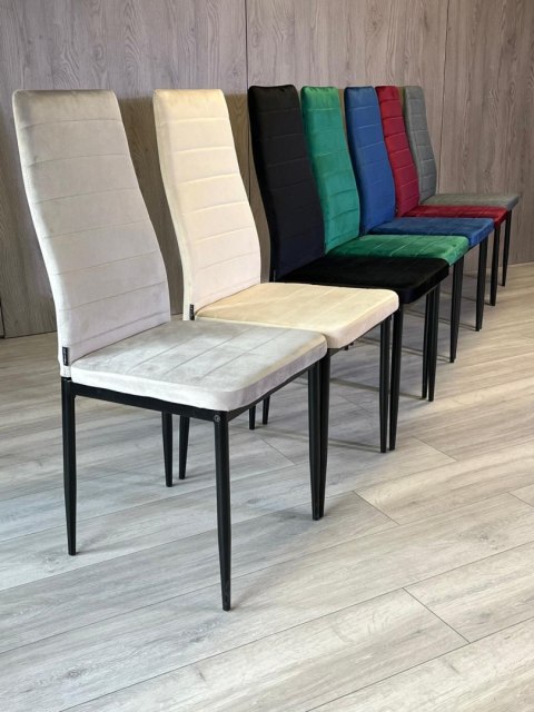 Lugano Krzesła tapicerowane zestaw 4 VALVA LINE VELVET GREY