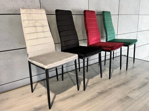 Lugano Krzesła tapicerowane zestaw 4 VALVA LINE VELVET GREY