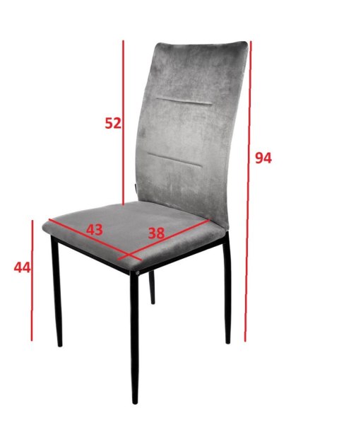 Lugano Krzesło tapicerowane VALVA DUO FABRIC BLACK