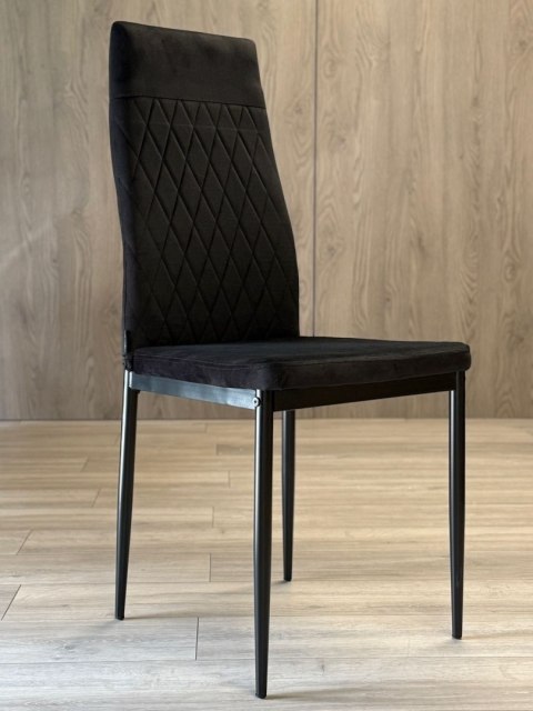 Lugano Krzesło tapicerowane zestaw 4x VALVA CARO VELVET BLACK