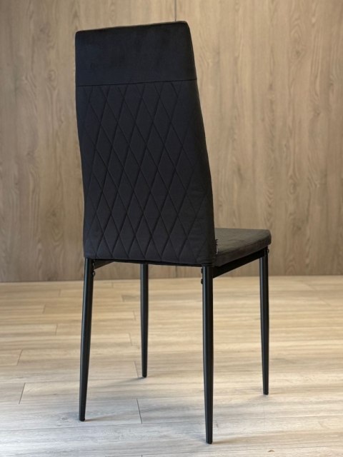 Lugano Krzesło tapicerowane zestaw 4x VALVA CARO VELVET BLACK