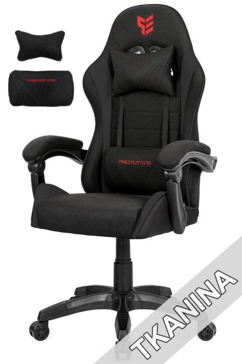 Prototype Fotel obrotowy gamingowy ENZO XL BLACK FABRIC
