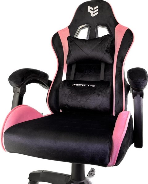 Prototype Fotel obrotowy gamingowy ENZO XL BLACK PINK ALCANTARA