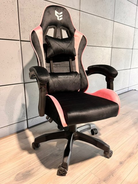 Prototype Fotel obrotowy gamingowy ENZO XL BLACK PINK ALCANTARA