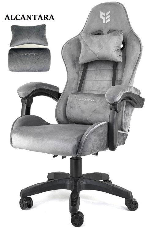 Prototype Fotel obrotowy gamingowy ENZO XL GREY ALCANTARA