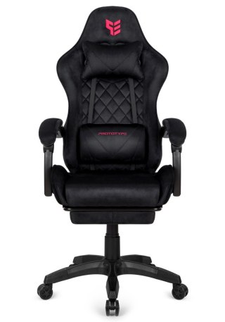 Prototype Fotel obrotowy gamingowy XL POKER PRO BLACK ALCANTARA