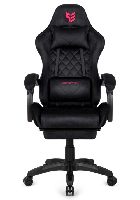 Prototype Fotel obrotowy gamingowy XL POKER PRO BLACK ALCANTARA