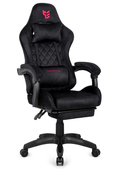 Prototype Fotel obrotowy gamingowy XL POKER PRO BLACK ALCANTARA