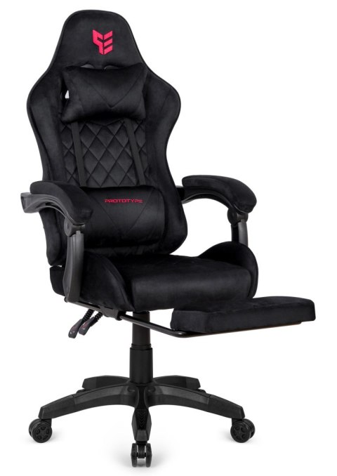 Prototype Fotel obrotowy gamingowy XL POKER PRO BLACK ALCANTARA