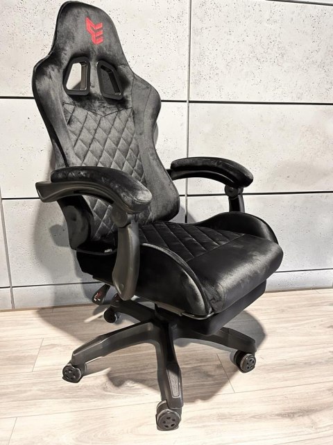 Prototype Fotel obrotowy gamingowy XL POKER PRO BLACK ALCANTARA