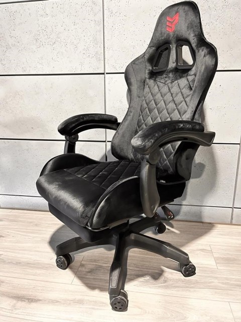 Prototype Fotel obrotowy gamingowy XL POKER PRO BLACK ALCANTARA