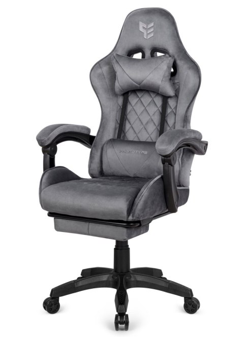 Prototype Fotel obrotowy gamingowy XL POKER PRO GREY ALCANTARA