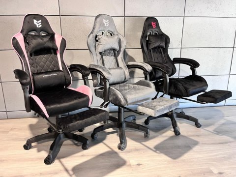 Prototype Fotel obrotowy gamingowy XL POKER PRO GREY ALCANTARA