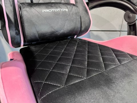 Prototype Fotel obrotowy gamingowy XL POKER PRO PINK ALCANTARA