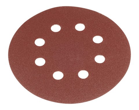 Krążki ścierne na rzep 125 mm, P60, 5 szt., z 8 otworami