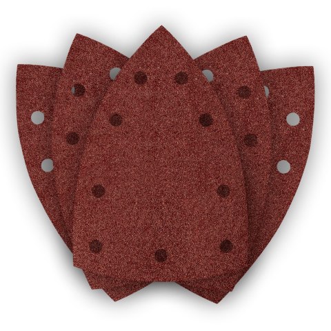Papiery ścierne na rzep, żelazko 100 x 147 mm, P80, 5 szt., z 9 otworami do 04-623