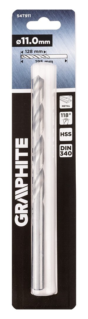 Wiertło do metalu HSS, DIN 340, przedłużane, 11 mm