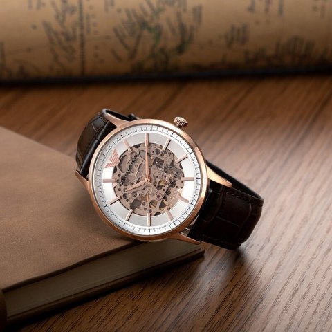 Emporio Armani Zegarek męski EMPORIO ARMANI SKELETON AUTOMATIC AR60039 (zi055b)