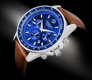 Giewont Zegarek Męski Giewont Chronograph Sapphire Brązowo Niebieski GW3520-A5