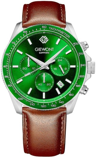 Giewont Zegarek Męski Giewont Chronograph Sapphire Brązowo Zielony GW3520-A6