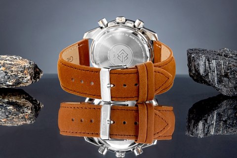 Giewont Zegarek Męski Giewont Chronograph Sapphire Brązowo Zielony GW8720-A3