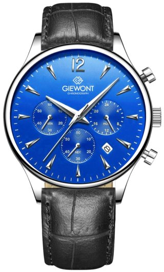 Giewont Zegarek Męski Giewont Chronograph Sapphire Czarno Niebieski GW6310-A3