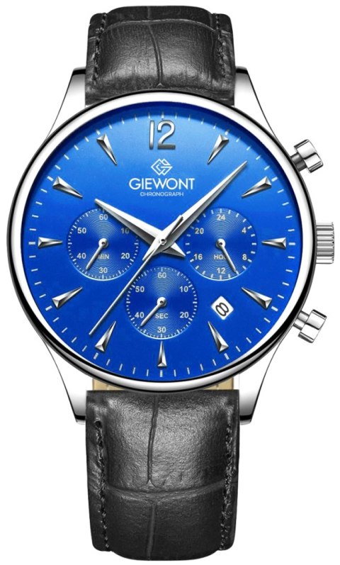 Giewont Zegarek Męski Giewont Chronograph Sapphire Czarno Niebieski GW6310-A3