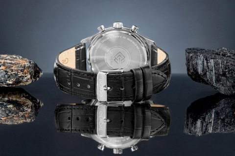 Giewont Zegarek Męski Giewont Chronograph Sapphire Czarno Srebrny GW6310-A2