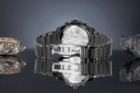 Giewont Zegarek Męski Giewont Chronograph Sapphire Czarno Tytanowy GW3970-B1