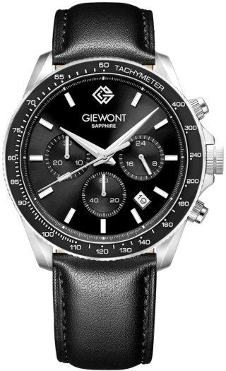 Giewont Zegarek Męski Giewont Chronograph Sapphire Czarny GW3520-A4