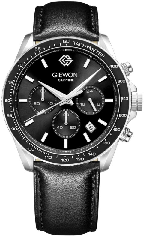 Giewont Zegarek Męski Giewont Chronograph Sapphire Czarny GW3520-A4