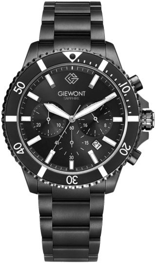 Giewont Zegarek Męski Giewont Chronograph Sapphire Czarny GW3970-B4