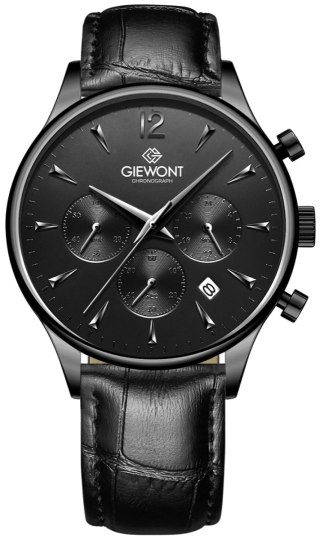 Giewont Zegarek Męski Giewont Chronograph Sapphire Czarny GW6310-A1
