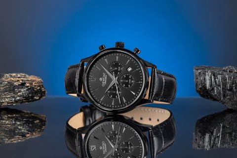 Giewont Zegarek Męski Giewont Chronograph Sapphire Czarny GW6310-A1