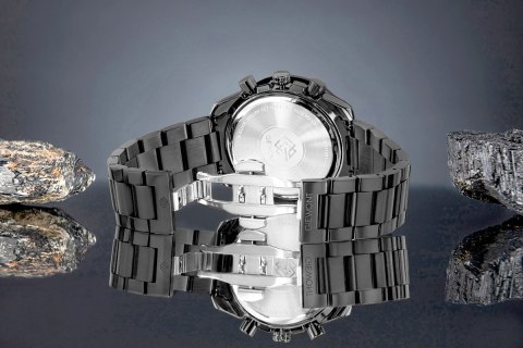 Giewont Zegarek Męski Giewont Chronograph Sapphire Czarny GW8720-B1