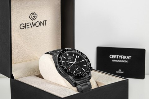 Giewont Zegarek Męski Giewont Chronograph Sapphire Czarny GW8720-B1