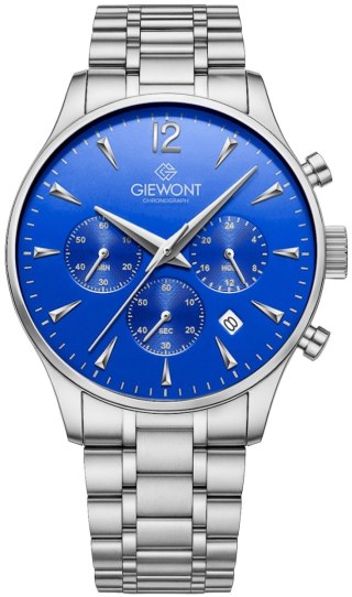 Giewont Zegarek Męski Giewont Chronograph Sapphire Srebrno Niebieski GW6310-B3