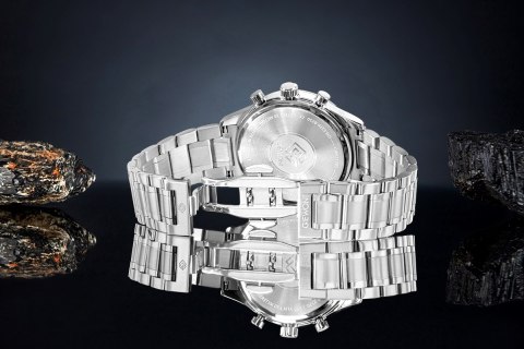 Giewont Zegarek Męski Giewont Chronograph Sapphire Srebrno Niebieski GW6310-B3