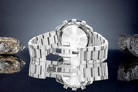 Giewont Zegarek Męski Giewont Chronograph Sapphire Srebrno Niebieski GW8720-B3