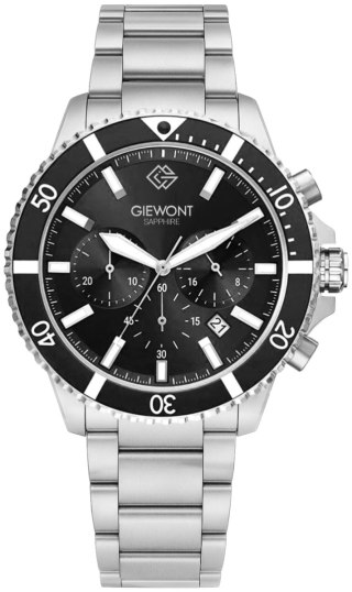 Giewont Zegarek Męski Giewont Chronograph Sapphire Srebrny GW3970-B2