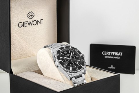 Giewont Zegarek Męski Giewont Chronograph Sapphire Srebrny GW3970-B2