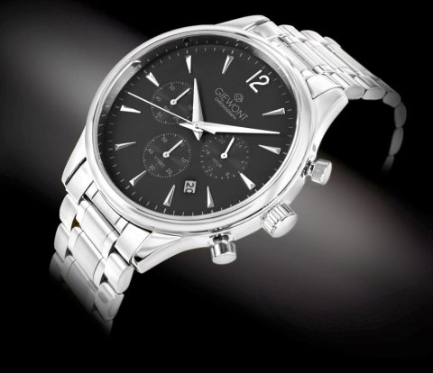 Giewont Zegarek Męski Giewont Chronograph Sapphire Srebrny GW6310-B2