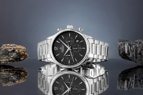 Giewont Zegarek Męski Giewont Chronograph Sapphire Srebrny GW6310-B2