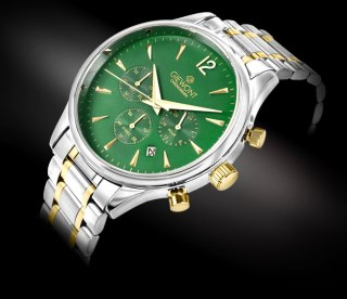 Giewont Zegarek Męski Giewont Chronograph Sapphire Zielony GW6310-B6