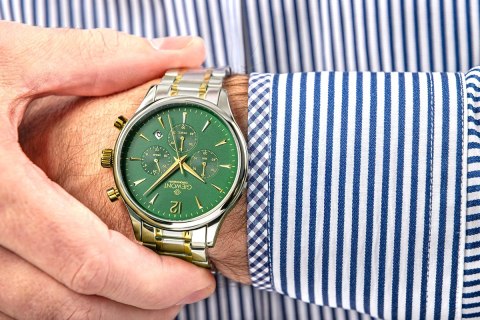 Giewont Zegarek Męski Giewont Chronograph Sapphire Zielony GW6310-B6